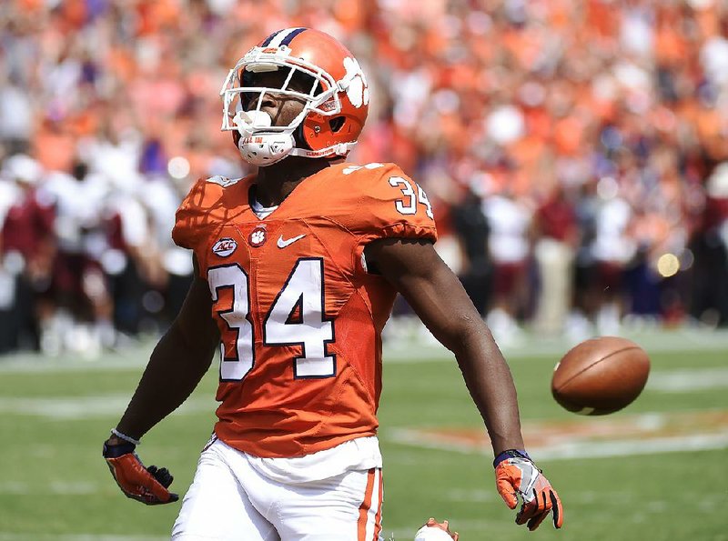 Clemson wide receiver Ray-Ray McCloud drops the football short of the goal line during the first half of the Tigers’ season-opening victory over Troy. With a few college players taking a nonchalant approach to entering the end zone over the past couple of weeks, some coaches are taking action to keep the occurrences to a minimum.