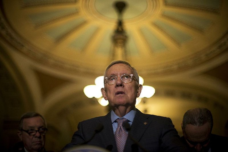 Senate Minority Leader Harry Reid complained Tuesday that Republicans were blocking funds to help Flint, Mich., repair its lead-tainted water system.