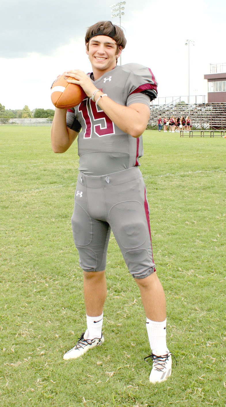 MARK HUMPHREY ENTERPRISE-LEADER Lincoln senior Harrison Swayne plays quarterback. He led the way as the Wolves won, 51-24, on the road at Mansfield Friday.