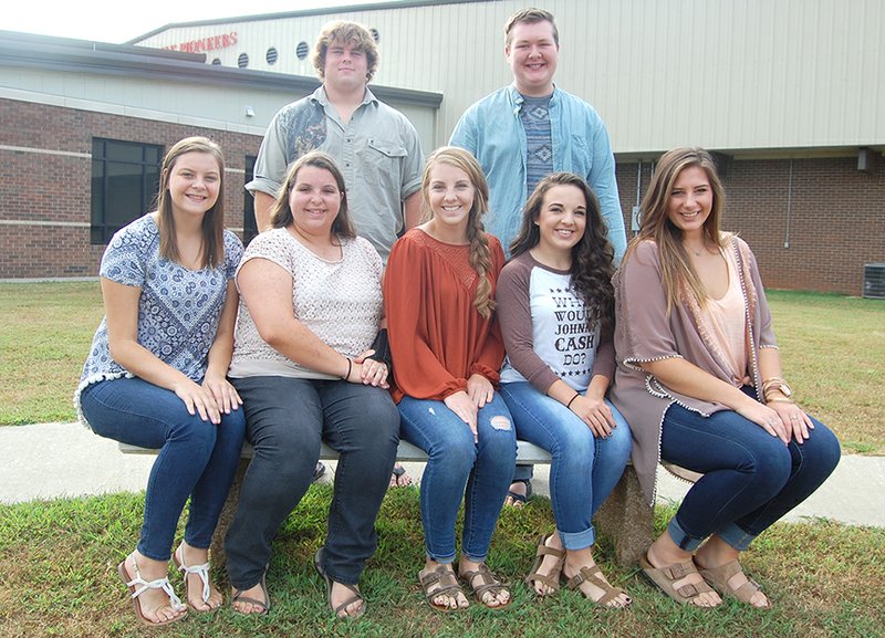 Batesville High School seniors, front row, from left, Allison McGlothlin, Maggie Seals, Emma Skelton, Hayden Lee and Peyton Olson; and back row, Hudson Anderson and Cody Garner, are the first students to be enrolled in the Arkansas Teacher Cadets Program at the school. The school began enrollment in the program this year to attract upperclassmen to the teaching profession.