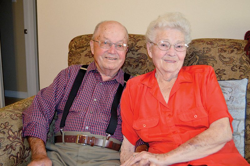 Coy and Rosa Shirley sit on the couch in their home in Mayflower. He saw her at church when she was 14 and he was 17, and he decided right then he was going to marry her, “so nobody else could get her, see,” Coy said, smiling. They were married on Sept. 20, 1942. “I can’t believe it’s been 74 years,” Rosa said.