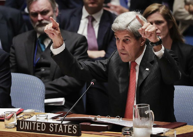 Departing from his prepared remarks Wednesday at the U.N. Security Council, Secretary of State John Kerry assailed Russia’s “word games” over cease-fire violations in Syria. 