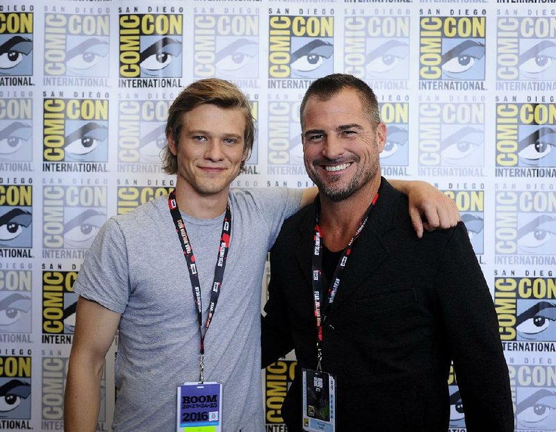 MacGyver co-stars Lucas Till (left) and George Eads chat up their new CBS series at San Diego’s Comic-Con 2016 in July. The series debuts Friday.
