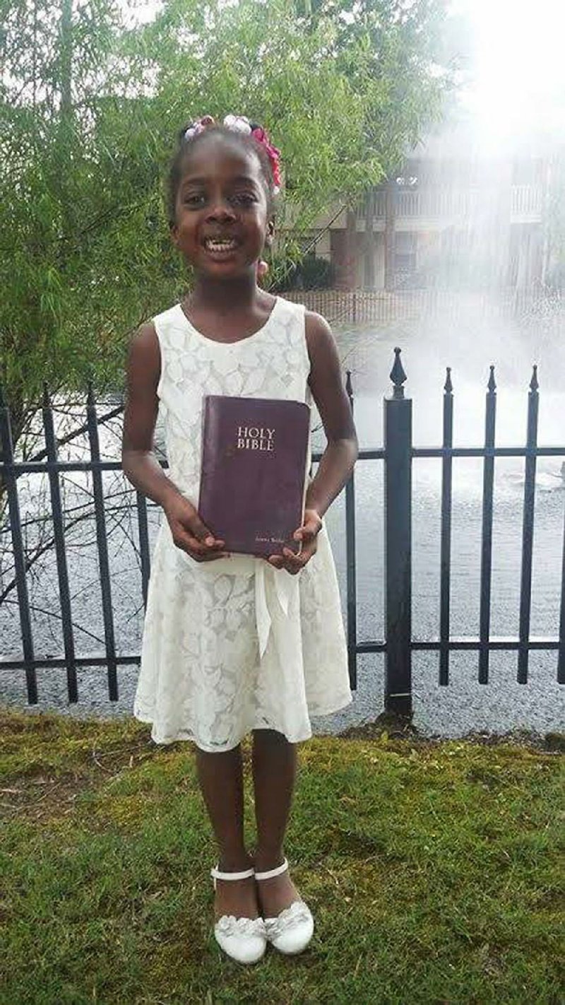 Sydney Hopson, 7, of Conway is known for her ability to recite numerous Bible verses.