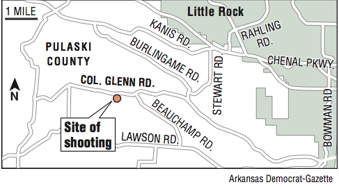 Map showing the location of a shooting that occurred monday morning. 