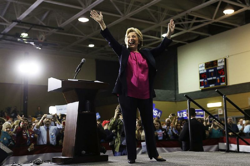 Hillary Clinton makes a stop Tuesday at a community college in Raleigh, N.C.