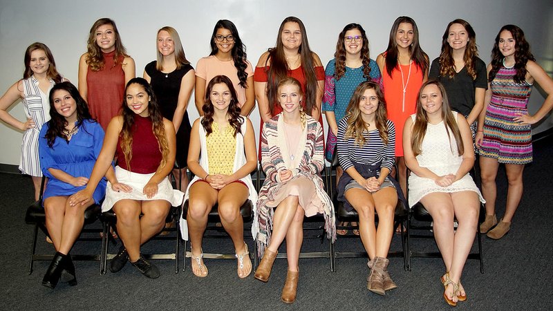 Photo by Randy Moll Senior maids and homecoming queen candidates include: Xitlali Estrada (front, left), Rebecca Brown, Yuliana Stasiv, Amber Ellis, Sidney Kinser and Lily Murphy&#x200b;. The court includes: Laney Fredrick (10), Whitly Cochran (10), Cali Stevens (10), Jennifer Carrera (11), Abi Powlowski (11), Abby Asencio (11), Falyn Cordero (9), Ariel Nix (9), Meledy Owens (9). Gentry&#8217;s homecoming ceremonies will be on Oct. 7 in Pioneer Stadium.