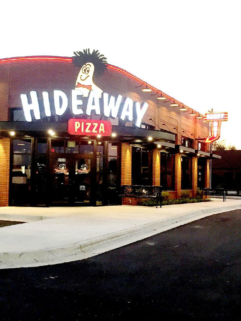 Oct. 10 is the opening date for Hideaway Pizza, 5103 Warden Road, North Little Rock. The restaurant interior features a custom-created collage.
