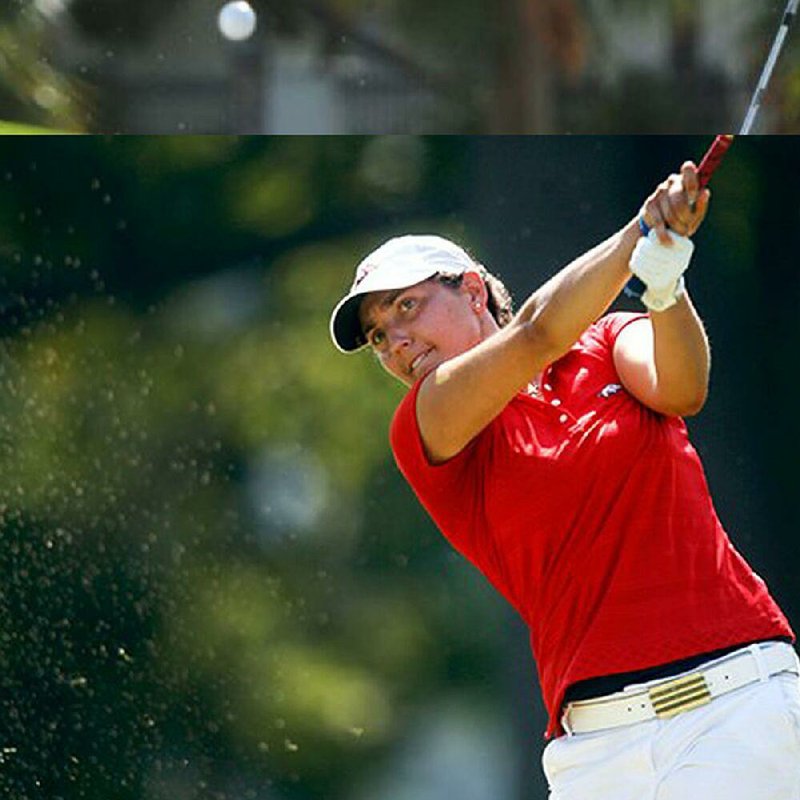 Former Arkansas Razorback Emily Tubert leads the Symetra Tour in average driving distance and is fourth in total birdies.