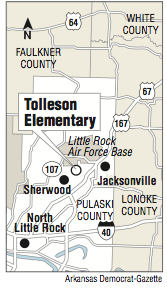 A map showing the location of Tolleson Elementary