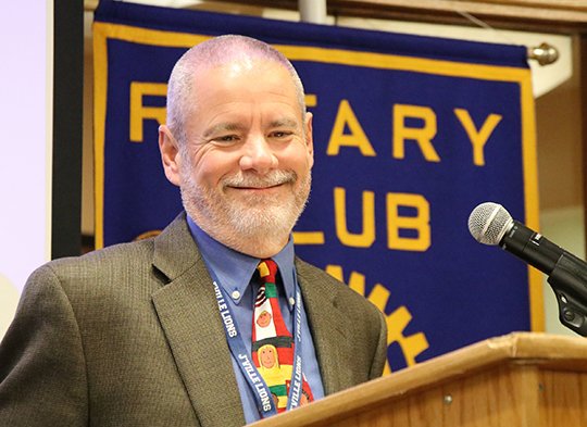 Submitted photo STUDENT LEADER: Superintendent Ralph Carter shared news about his Jessieville School District with members of Hot Springs Village Rotary Club during the Sept. 22 meeting.