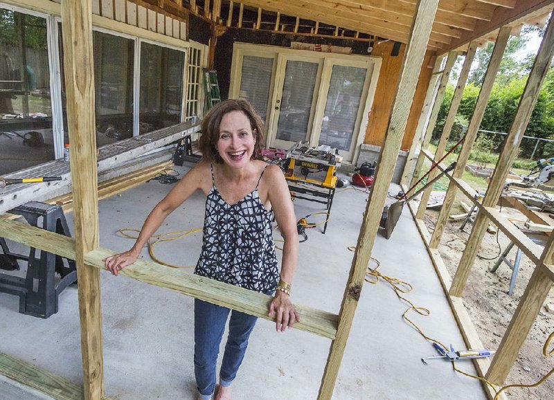 Stephanie Floyd Purifoy at her favorite space, her soon to be screened-in back porch.