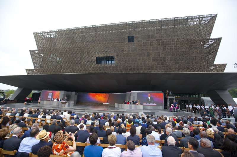 President Barack Obama speaks during the dedication ceremony for the Smithsonian Museum of African American History and Culture on Sept. 24.