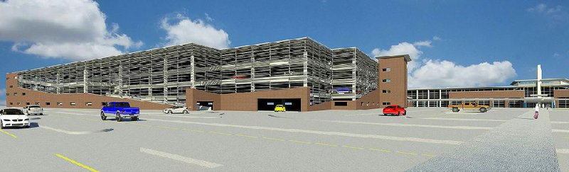 Construction on a new parking deck at Northwest Arkansas Regional Airport, seen in this rendering, is expected to begin early next year.