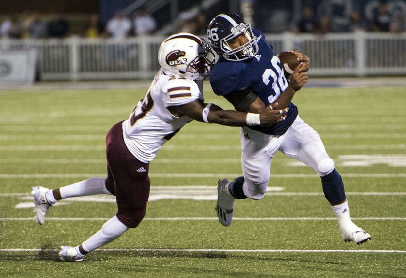 Defending Georgia Southern’s triple-option offense, led by running back Matt Breida (right), will be key for Arkansas State when the teams meet Wednesday at Centennial Bank Stadium in Jonesboro.