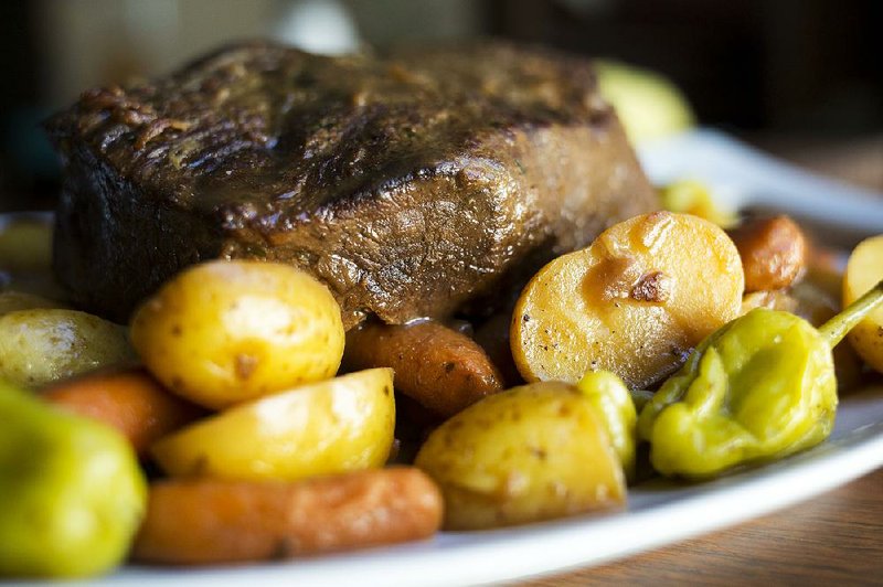 Tina’s Pot Roast with potatoes, carrots and pepperoncini is rich and hearty. 