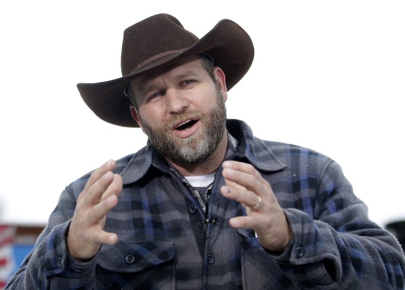 In this Jan. 5, 2016, file photo, Ammon Bundy speaks during an interview at Malheur National Wildlife Refuge, near Burns, Ore. 