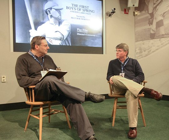 Submitted photo BASEBALL TALK: Mike Dugan, right, a Hot Springs baseball historian, answers questions from Bruce Markusen, left, director of digital and outreach learning for the Baseball Hall of Fame and director of the 11th annual Film Festival, at the Baseball Hall of Fame in this undated handout photo from Visit Hot Springs.