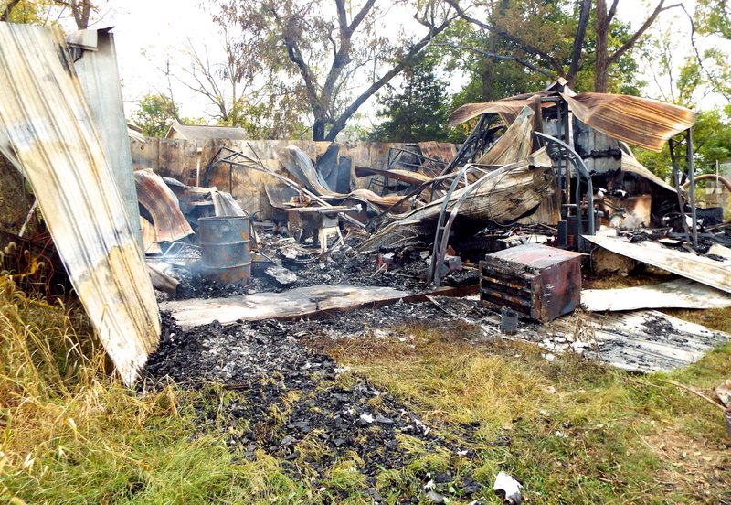 This shop, owned by Paul Lemke, in Springtown burned to the ground during the early morning hours of Oct. 6. With allegations being made of possible arson, officials are investigating the cause of the blaze. No injuries were reported in the fire.