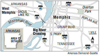 Maps showing the location of the proposed river walkway in Memphis.