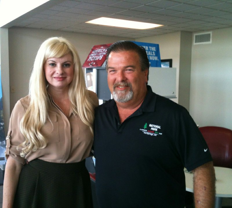 Submitted photo New General Manager Melissa Burrow, left, stands with the 2016 September Sales Person of the Month, Marty Burkland. Come in today and see why Burkland can get customers in the right vehicle at the right price. National Park Auto Chrysler, Dodge, Jeep and Fiat is located at 4722 Central Ave. Give Burkland a call today at 501-525-0777.