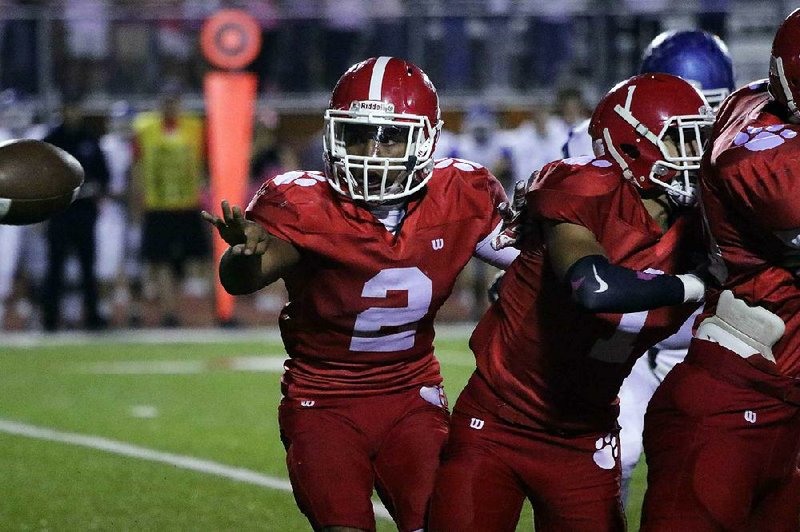 Cabot senior quarterback Jarrod Barnes (2) sprained his right ankle on a kickoff return in last week’s loss to Conway, and his status for Friday’s game against Little Rock Central is uncertain. 