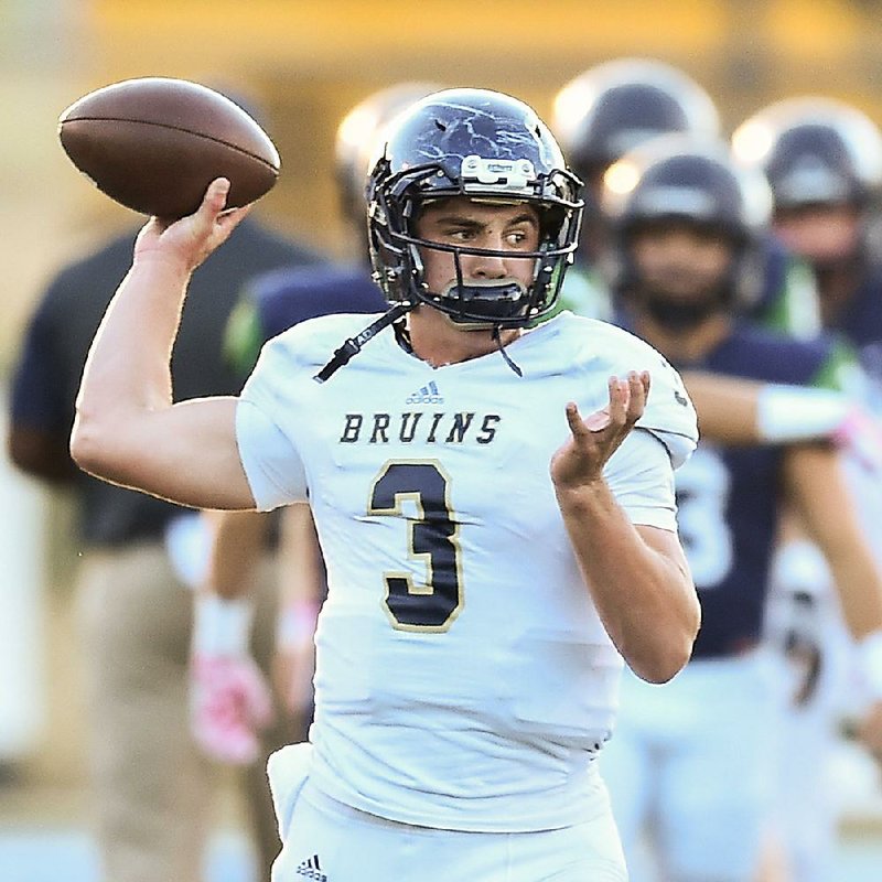 Pulaski Academy quarterback Layne Hatcher completed 27 of 38 passes for a season-high 473 yards and 6 touchdowns in the Bruins’ 73-35 victory over Little Rock Christian. 