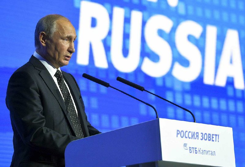 Speaking Wednesday at a business forum in Moscow, Russian President Vladimir Putin said economic stabilization has “not yet transformed into steady growth.” 
