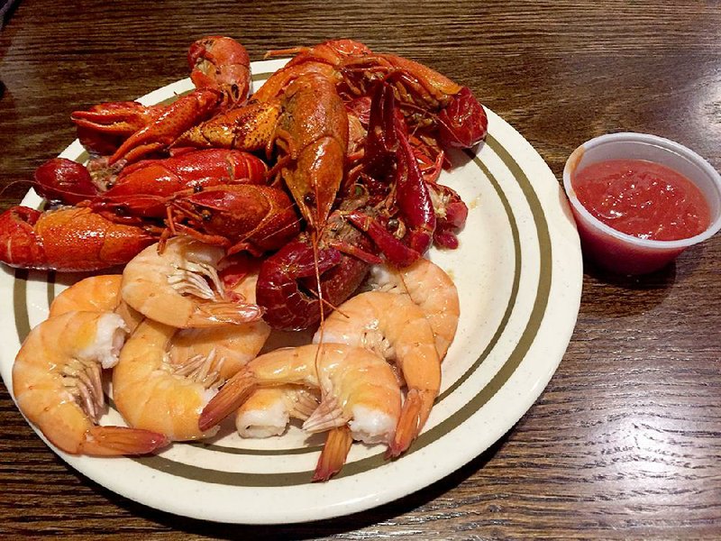 Peel-and-eat shrimp and peel-and-eat crawfish are among the seafood items on the buffet at Asia Buffet. 
