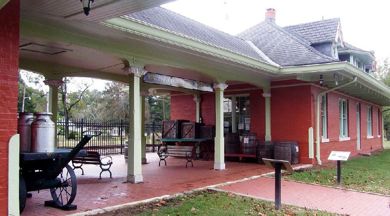 The former Frisco Railroad depot at Mammoth Spring State Park houses a museum reflecting the period when regular passenger service brought tourists to the site.  