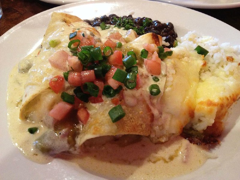Shrimp enchiladas are a menu favorite at Trio’s. 