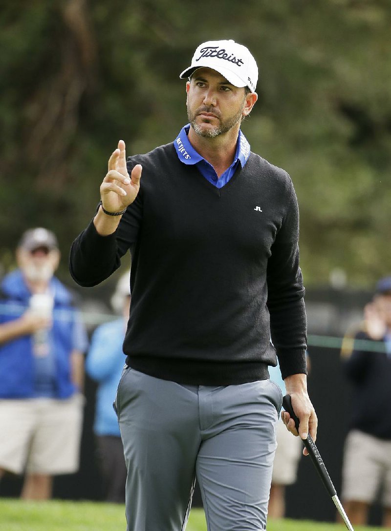 PGA Tour golfer Scott Piercy made a birdie putt on the first green during the opening round of the Safeway Open on Thursday in Napa, Calif., then went on to set the course record at the Silverado Resort North Course with a 10-under-par 62 to take the first-round lead.