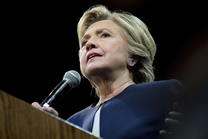 Democratic presidential candidate Hillary Clinton speaks at a fundraiser at the Civic Center Auditorium in San Francisco, Thursday, Oct. 13, 2016. 