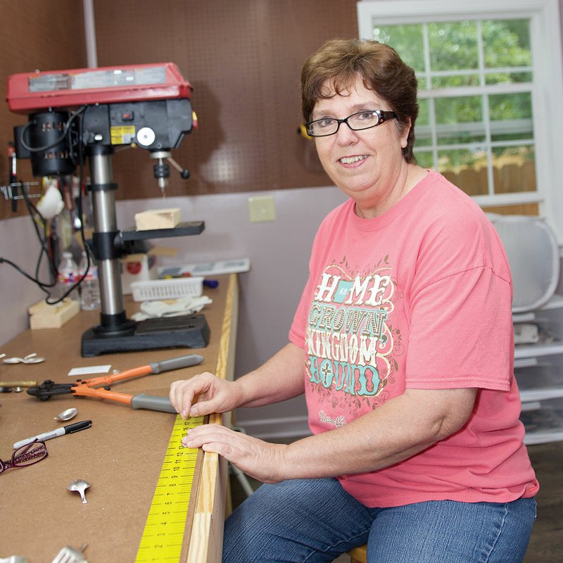Linda Duncan of Gurdon is a first-year participant on the Caddo River Art Guild’s Round About Artist Tour, which will open Friday and continue through Oct. 23 in and around Arkadelphia. She makes vintage-silverware jewelry in her studio at Gurdon.