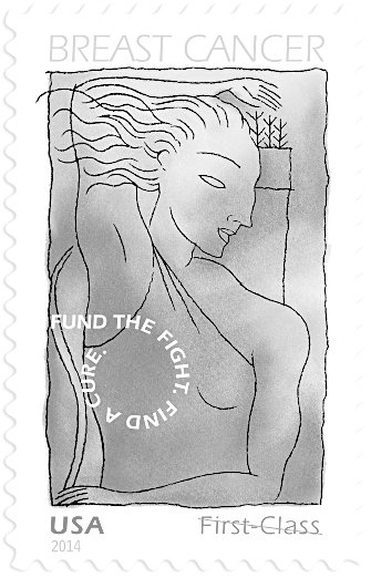 The Breast Cancer Research First-Class Semipostal stamp.