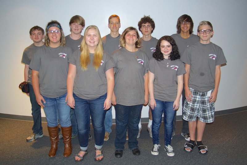 Photo by Randy Moll Audra Weathers, Alex Savage, Jennifer Adams, Haylee Pyburn, Jonathan Brinkley, Tim Swearingen, Colton Little, Hunter Mills, Andrew Reynoso and Ben Nelson qualified or are alternates to sing in the all-region choir. The Gentry choir students auditioned at Harrison on Oct. 8.