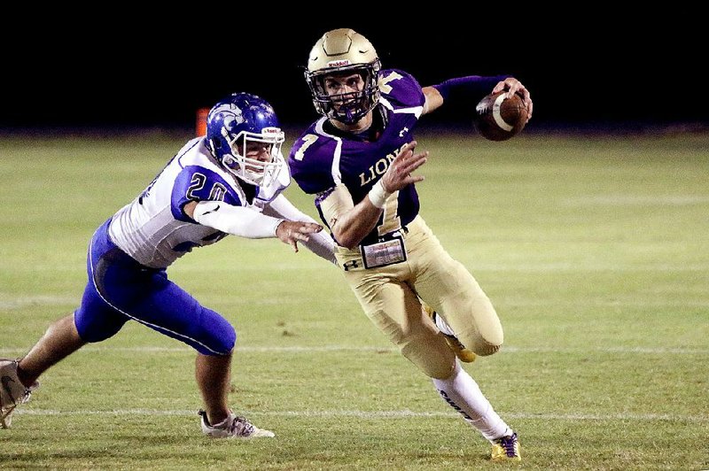 England quarterback Brayden Brazeal had 205 yards passing and threw three touchdowns to carry the Lions, the No. 1 team in Class 2A, to a 35-6 blowout of No. 3 Hector on Friday.