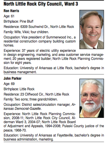 North Little Rock City Council, Ward 3 candidate biographies.