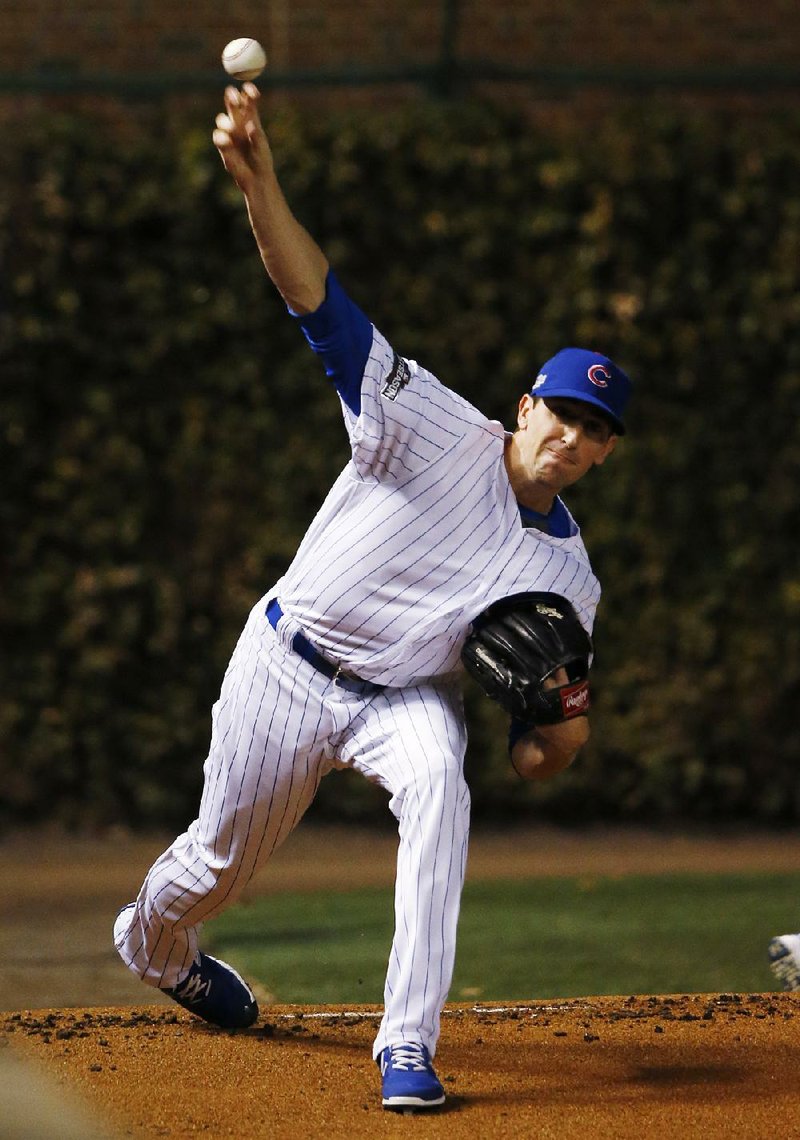 Kyle Hendricks picked up the victory by allowing no runs on 2 hits in 71/3 innings before being relieved by Aroldis Chapman in the Cubs’ 5-0 victory over the Los Angeles Dodgers in Game 6 of the National League Championship Series on Saturday night at Wrigley Field in Chicago.