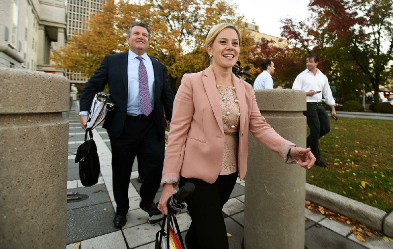 Bridget Anne Kelly, a former aide to New Jersey Gov. Chris Christie, leaves the federal courthouse Friday in Newark, N.J. 
