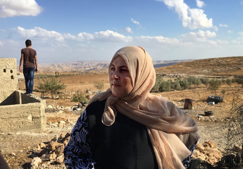 Fadia al-Wahsh, shown on September 23, 2016, is the leader of a village women's committee that is trying to get electricity for their community in Jubbet Adh Dhib, West Bank.