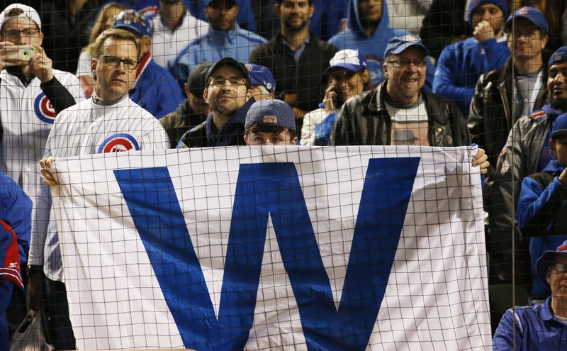 Chicago Cubs Fans celebrate after Game 6 of the National League baseball championship series against the Los Angeles Dodgers, Saturday, Oct. 22, 2016, in Chicago. The Cubs won 5-0 to win the series and advance to the World Series against the Cleveland Indians. 