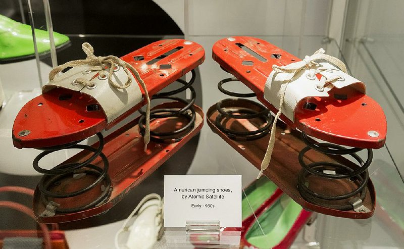 Shoes on display at the Esse Purse Museum in downtown Little Rock include a whimsical spring-loaded pair from the 1960s.
