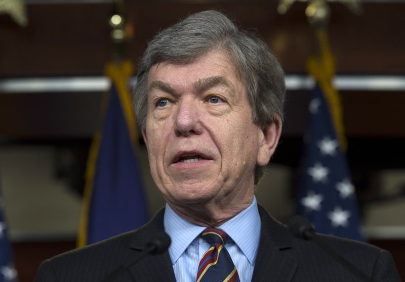 In this Feb. 12, 2015 file photo, Sen. Roy Blunt, R-Mo. speaks during a news conference on Capitol Hill in Washington.