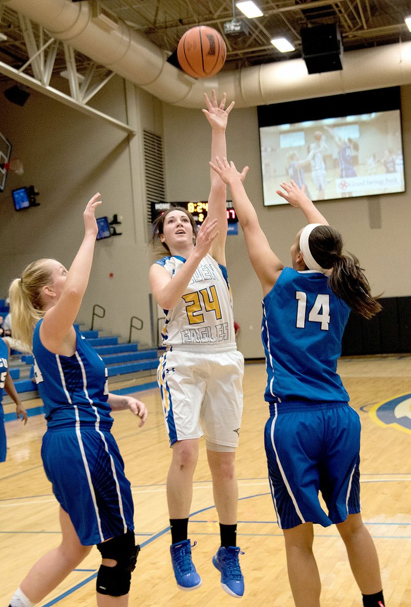 Photo courtesy of JBU Sports Information John Brown University sophomore Baily Cameron and the Golden Eagles open their season at 6 p.m. Nov. 1 against Benedictine (Kan.) at Bill George Arena.