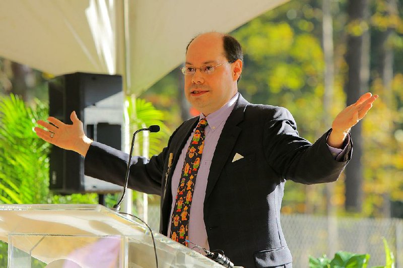 Arkansas Children’s Hospital Community Pediatrics Medical Director Eddie Ochoa speaks at Wednesday’s groundbreaking ceremony for the Southwest Little Rock Community Clinic.