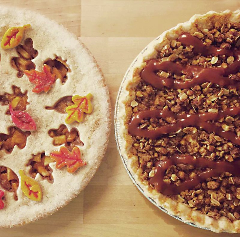 Two of the favorites at Gooseberry Handmade Pies for Thanksgiving are the Autumn Apple and the Dutch Apple with Salted Caramel.