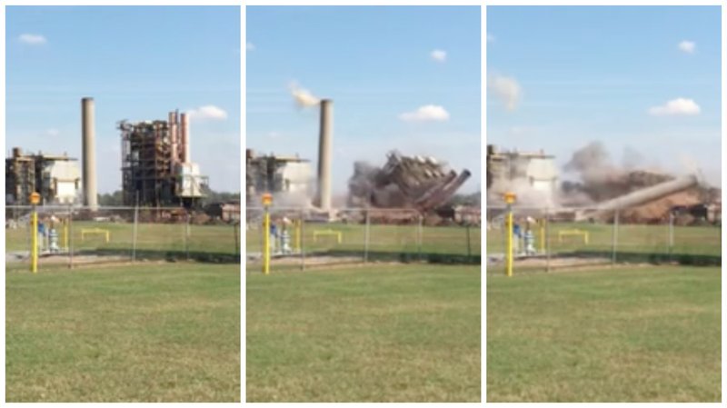 An Entergy employee who holds the title of “master blaster” set off a series of charges to demolish the Cecil Lynch power plant in North Little Rock on Friday.
