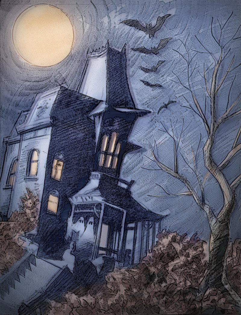 Arkansas Democrat-Gazette Haunted House Illustration 