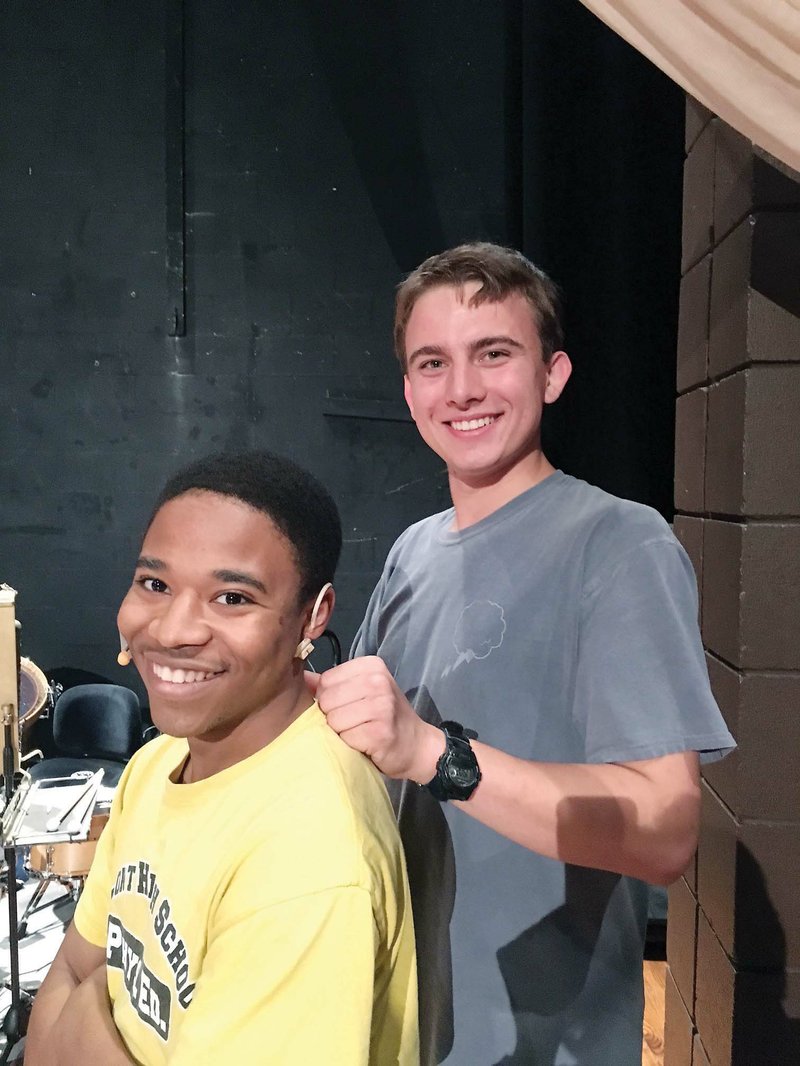 Hendrix College students Tarek Esaw of Conway, left, and Jon Dale Nichols of Vilonia get ready to rehearse Sweeney Todd: The Demon Barber of Fleet Street, a musical based on the book by Hugh Wheeler. The play will be performed at 7:30 p.m. Wednesday, Thursday and Friday, and at 2 p.m. Saturday in the Cabe Theatre on campus. Esaw is the son of Tamylyn Walls of Conway, and Nichols is the son of Jon and Sharon Nichols of Vilonia.